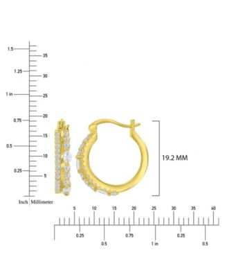 Cubic Zirconia Huggie Earrings in 14k Yellow Gold Over Sterling Silver