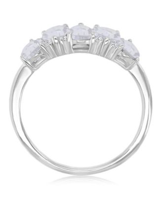 Pear-Shaped Cubic Zirconia Ring in Rhodium Over Sterling Silver