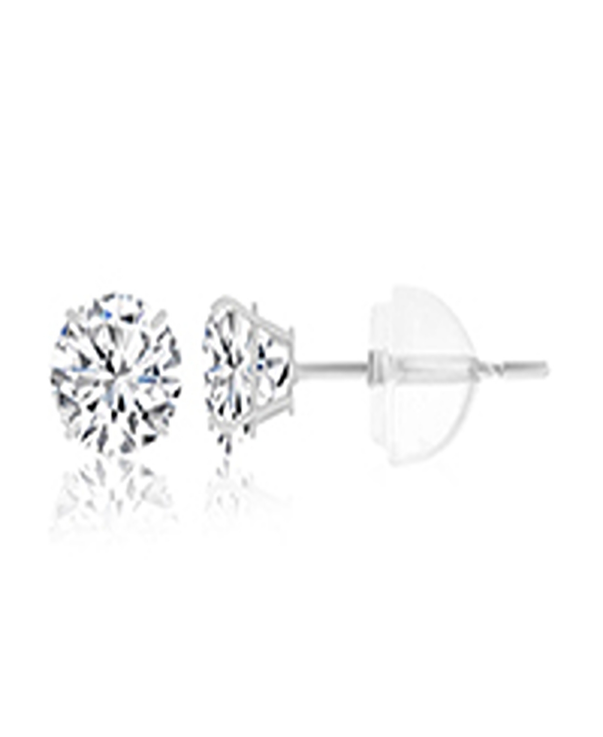 Macy's White Swarovski Zirconia Solitaire Earrings in 14k White Gold