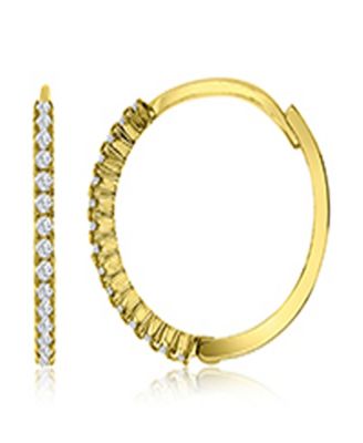Cubic Zirconia Hoop Earrings in 14k Yellow Gold