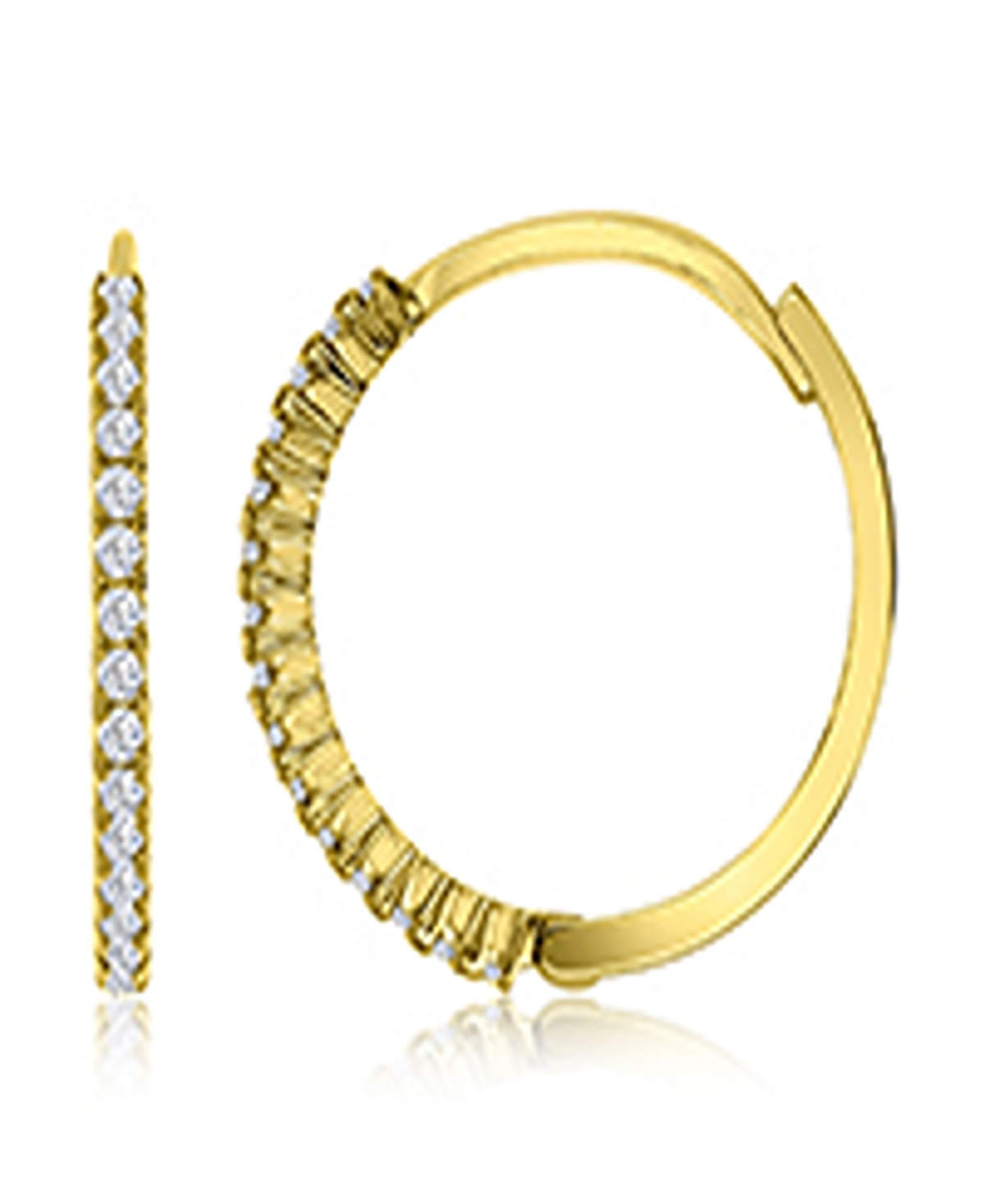 Macy's Cubic Zirconia Hoop Earrings in 14k Yellow Gold