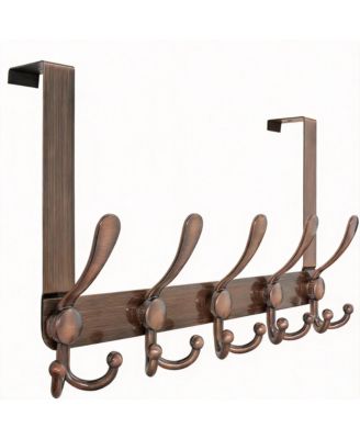 Stainless Steel Easy Assembly, Universal Fit 5 Hooks Over-the-Door Hook Rack