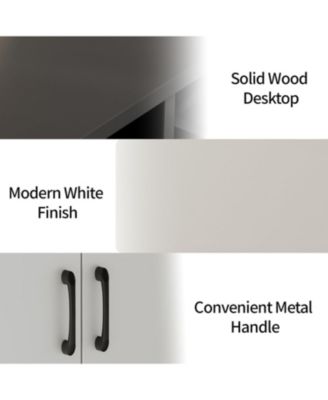 42.5" Sideboard Buffet Cabinet with Adjustable Shelves, Wooden Kitchen Storage Cabinet, Modern Coffee Bar Buffet Table for Living Room