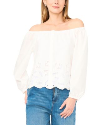 Women's Off-The-Shoulder Button Blouse