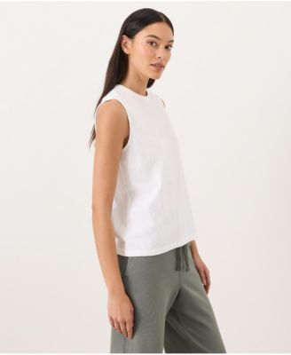 Women's Cotton Slub High Neck Tank Top