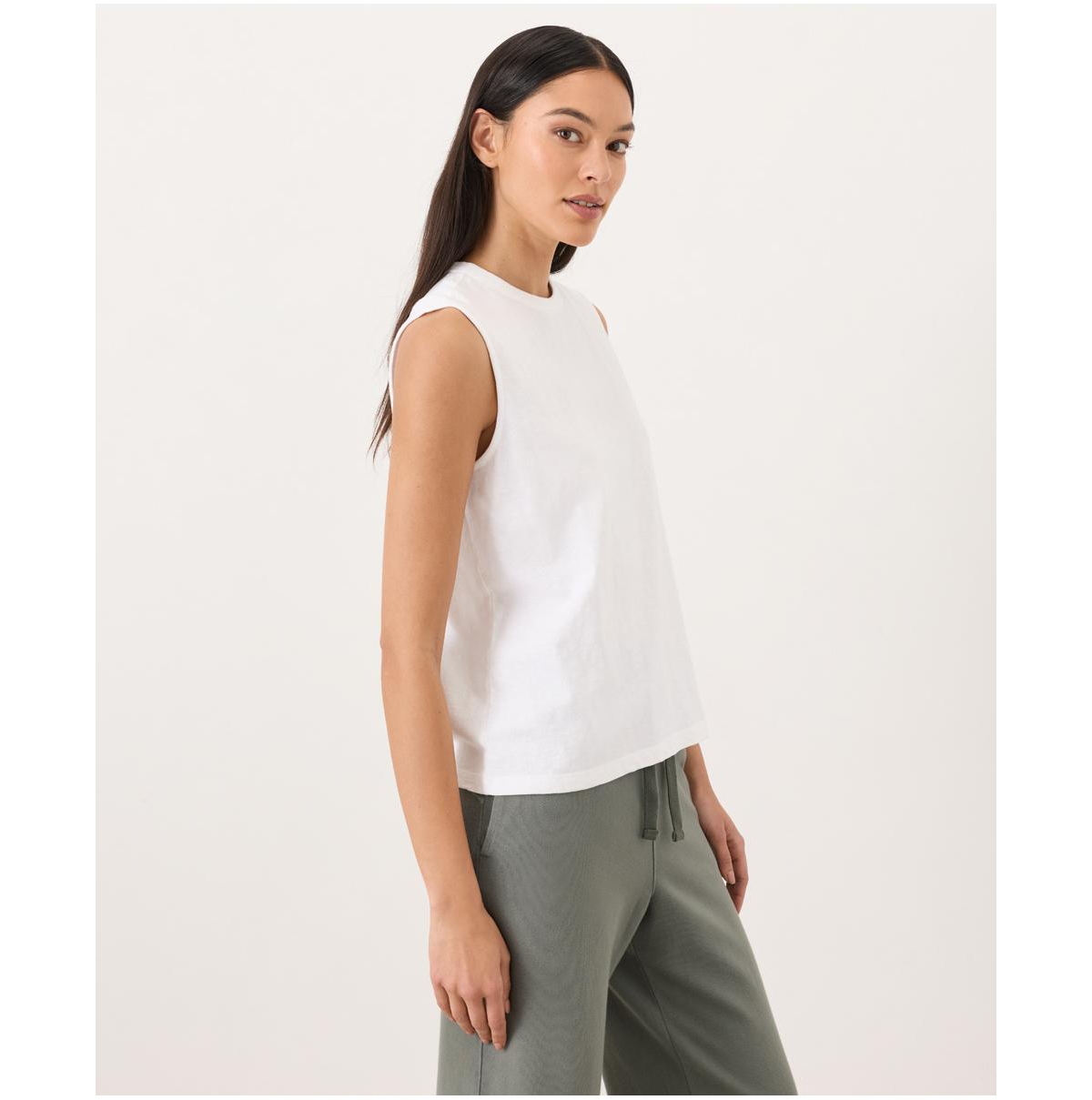 Pact Women's Cotton Slub High Neck Tank Top