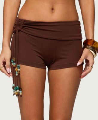 Women's Thia Ruched Bead Foldover Shorts
