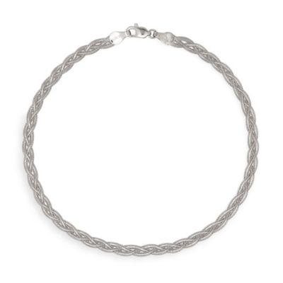 Solid 14k Yellow or White Gold 10-inch 4mm Braided Foxtail Anklet