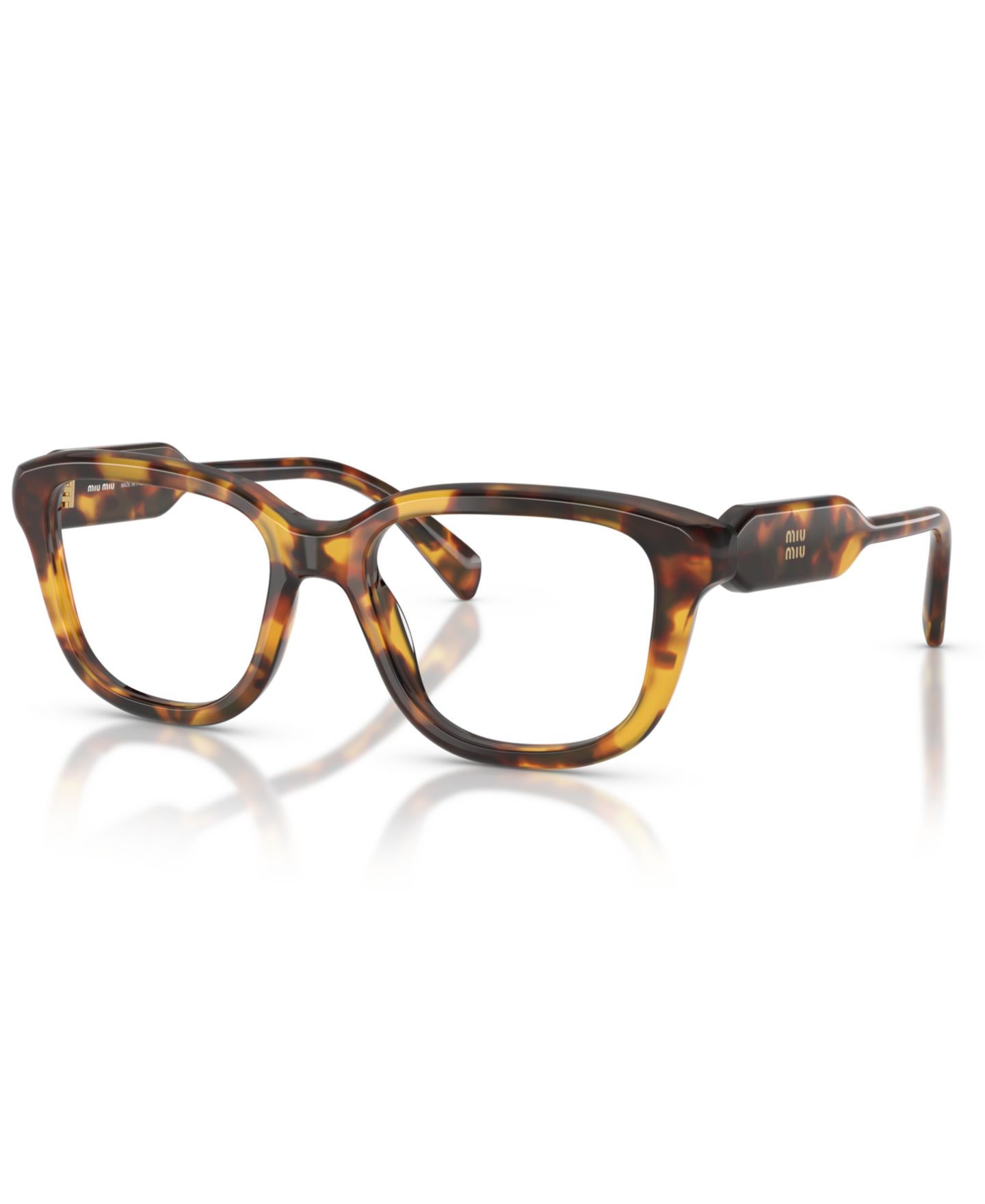 Женские очки MIU MIU Woman Rectangle Plastic MU 02ZV Eyeglasses, цвет: Медовый гавана — фото 1