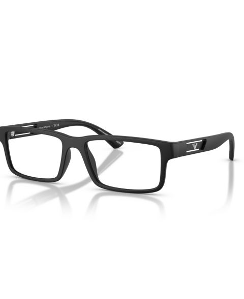 Мужские очки Emporio Armani Man Rectangle Plastic EA3278 Eyeglasses, цвет: Матовый чёрный