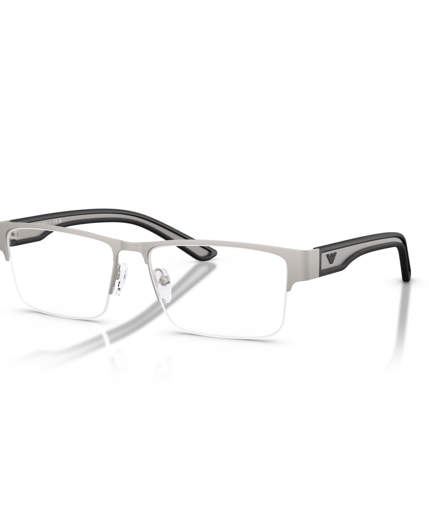 Мужские очки Emporio Armani Man Rectangle Metal EA1182 Eyeglasses, цвет: Каучуковый графитовый — фото 1