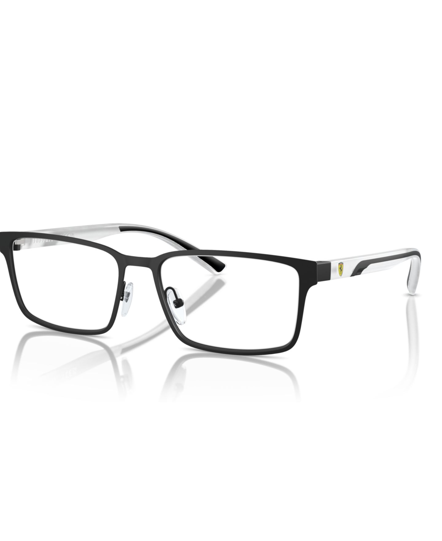 Мужские очки Scuderia Ferrari Man Rectangle Metal FZ7002 Eyeglasses, цвет: Матовый чёрный — фото 1