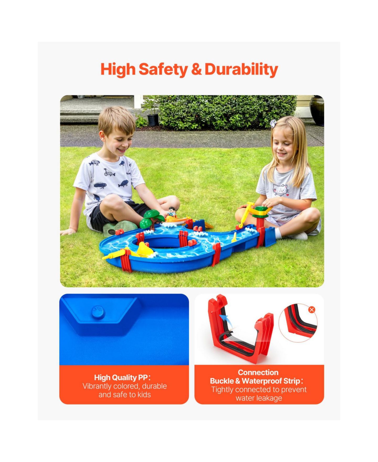 Детский игровой набор Slickblue Kids Waterway Playset with 39 Accessories for Outdoor Fun, цвет: Синий — фото 6