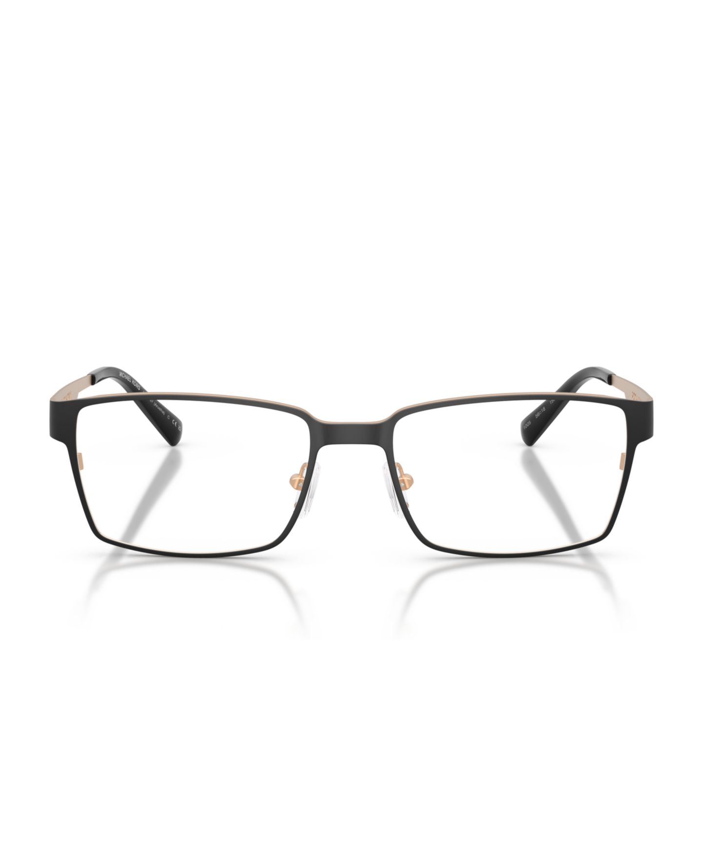 Мужские очки Michael Kors Man Rectangle Metal MK3107 Arusha Eyeglasses, цвет: Чёрный матовый — фото 5