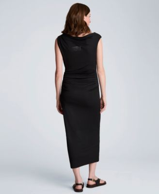 Kenneth Cole Women's Off-The-Shoulder Ruched Waist Midi Dress - Macy's