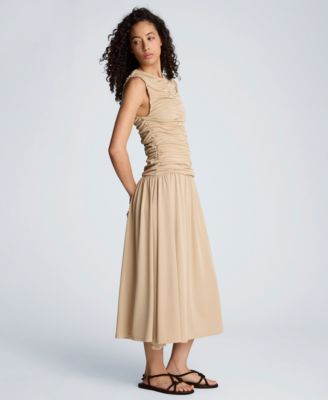 Women's Ruched A-Line Midi Dress