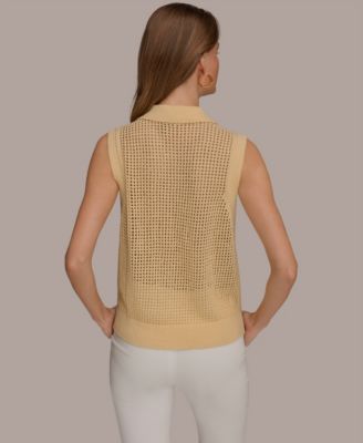 Women's Sleeveless Polo Sweater