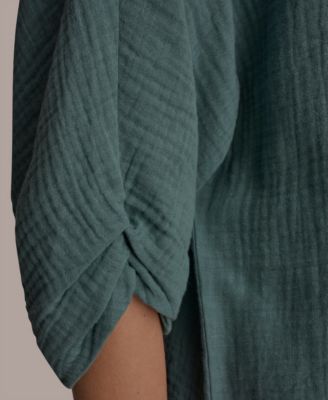 Women's Boat Neck Cotton Blouse