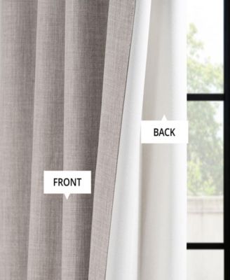 French Pleat Textured Faux Linen Room Darkening Curtain