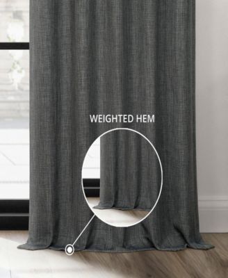 French Pleat Textured Faux Linen Room Darkening Curtain