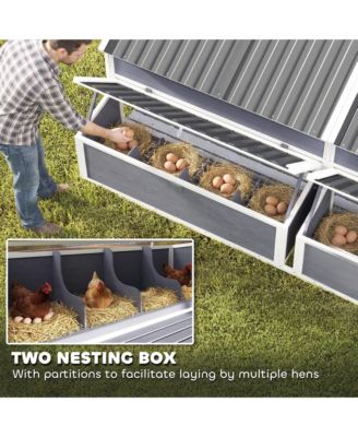 Chicken Coop, Wooden Hen House with Feeders and Nesting Boxes