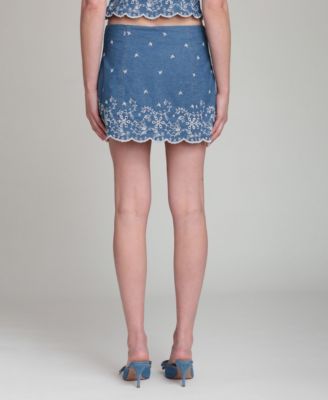 Women's Scallop Hem Mini Skirt