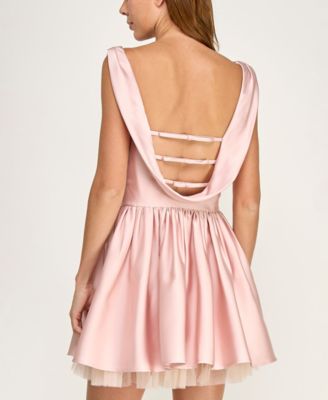 Juniors' Cowl Neck Short Dress