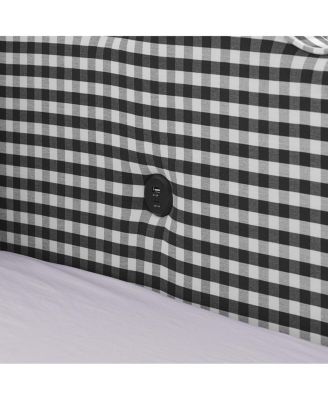 2 Drawers, USB Port & Wave Shape Gingham Daybed, Queen Size
