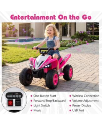 12V Kids Ride On ATV 4-Wheeler Quad with LED Lights & 7 MPH