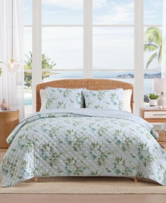 Floral Enchantment Cotton Reversible 3-Pc. Quilt Set, King