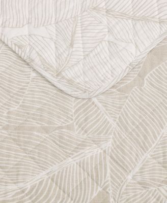 Pebble Palms Cotton Reversible 3-Pc. Quilt Set, King