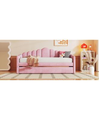 Twin Velvet Daybed with Trundle & USB Charging