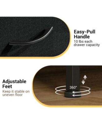  Stylish 3-Drawer Dresser with Removable Fabric Bins, Multi-Functional Storage Organizer for Bedroom