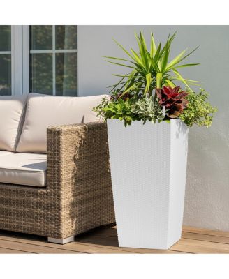 30" Tall Large Self-Watering Planter with Inner Tray & Water Level Monitor