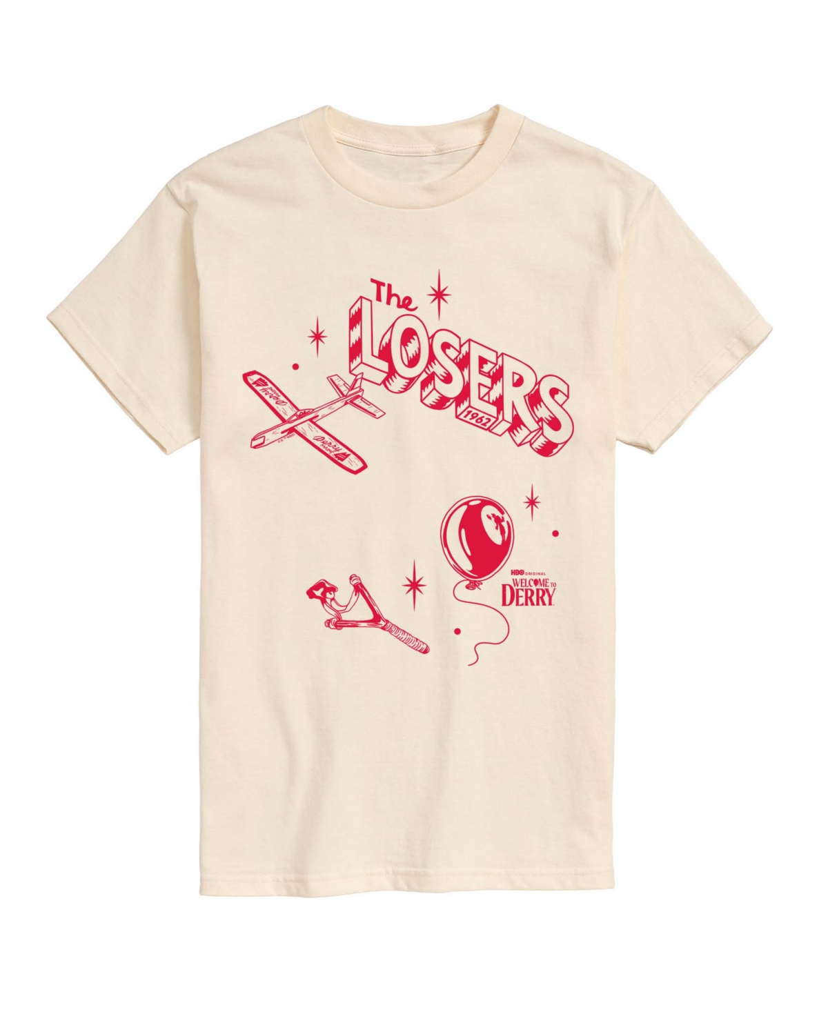 Airwaves Men's Welcome to Derry The Losers Short-Sleeve Graphic T-Shirt - Cream