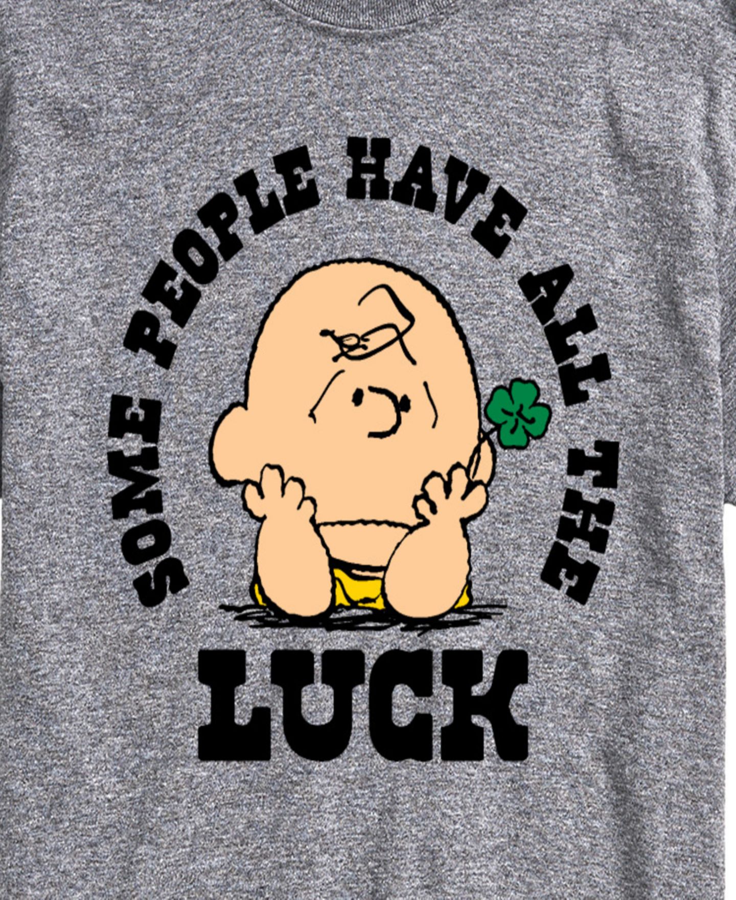 Мужская футболка AIRWAVES Peanuts All The Luck Short-Sleeve Graphic, цвет: Серый меланжевый — фото 3