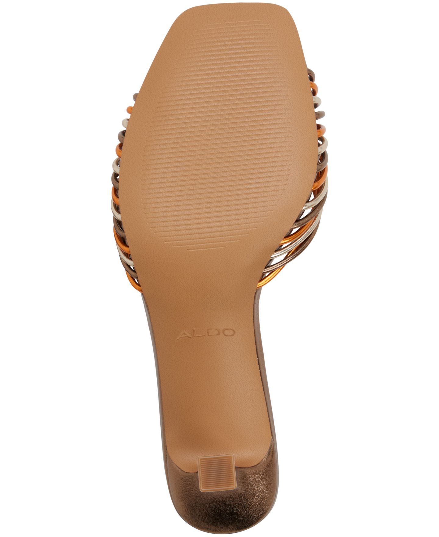 Женские сандалии ALDO Arianne Strappy Kitten Heel Dress Sandals, цвет: Бронзовый металлик гладкий — фото 5