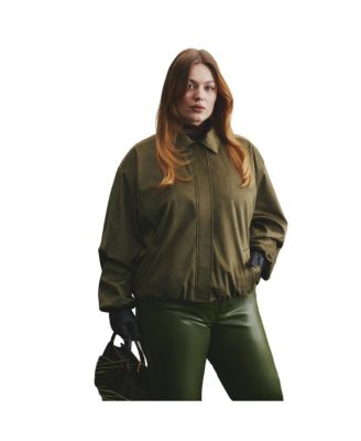 Women's Faux Suede Bomber Jacket