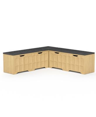 L-Shaped Modular Storage Bench with Cushion