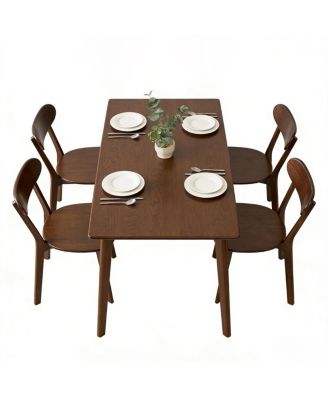 Set of 2 100% Solid Wood Dining Chairs, Mid Century Modern Walnut Chairs.