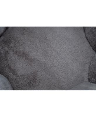 Adult Floral Bean Bag Chair, Ultra-Soft Faux Fur Sofa, Single-Seater