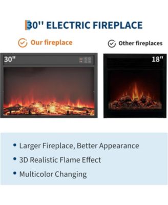  Farmhouse Fireplace TV Stand, Entertainment Center with Open Storage Cabinets for TVs