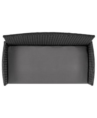 4 Piece  Outdoor Conversation Patio Set with 2 Armchairs 1 Loveseat and Tempered Glass Coffee Table for Backyard Garden Porch