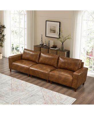 112" Luxury PU Leather Sofa