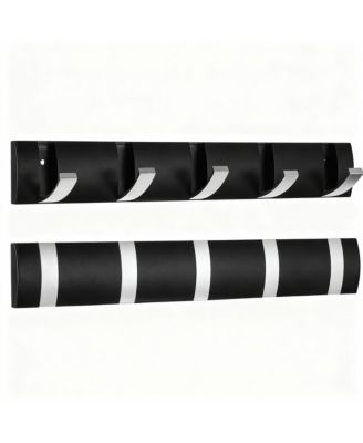 5-Drawer Retractable Aluminum Wall Hanger for Coats, Hats, Scarves