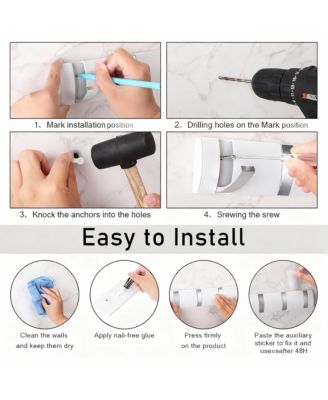 5-Drawer Retractable Aluminum Wall Hanger for Coats, Hats, Scarves