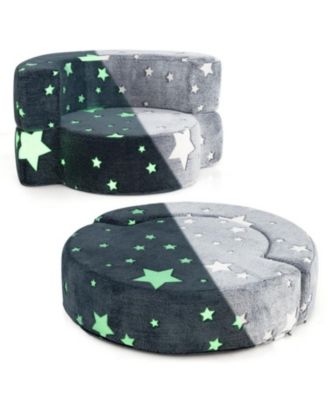 Kids Convertible Sofa Bed with Glow Effect and Removable Cover