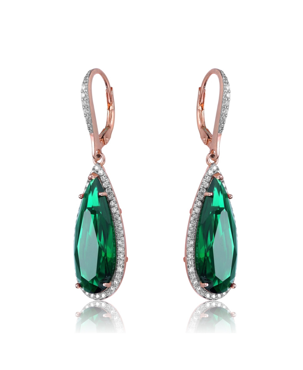 Elegant Teardrop Shaped Earrings with A Cubic Zirconia Middle Stone