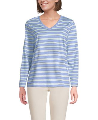 Women's Relaxed Supima Cotton Long Sleeve V-Neck T-Shirt