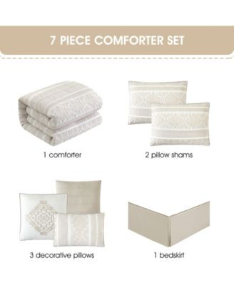 Illusa Floral 7-Pc. Comforter Set, Queen